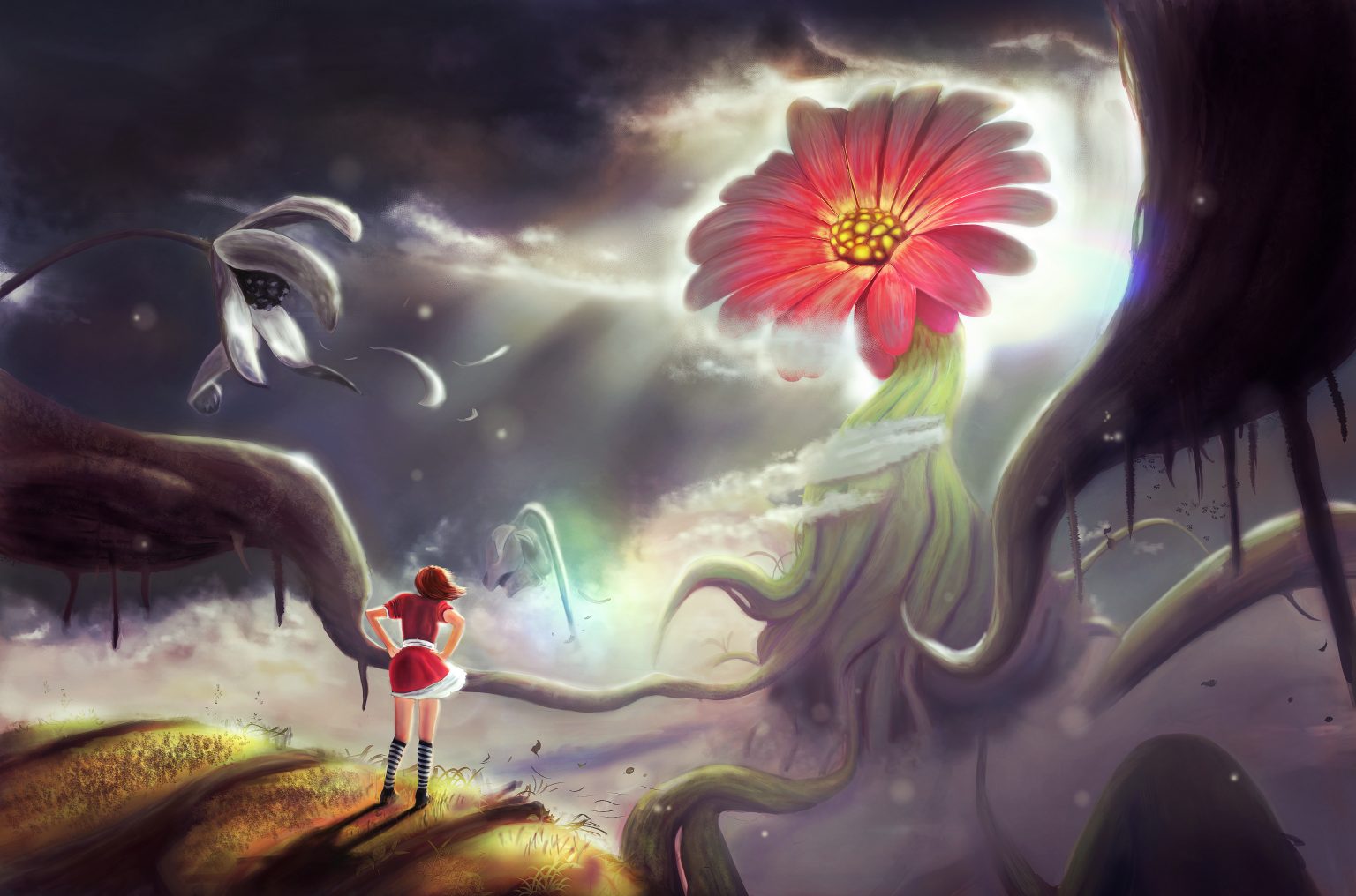 Illustration fleur abandonnée