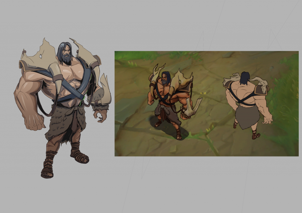 Concept du personnage Heracles pour un projet de MOBA
