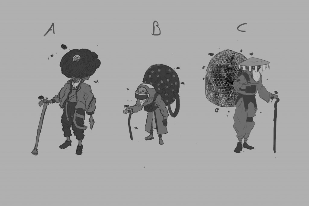 Concept recherche vieillard combat à distance