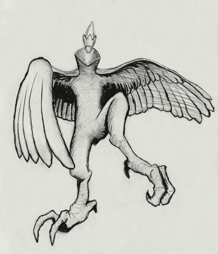 Dessin de l'Inktober avec "Poulet" pour thème